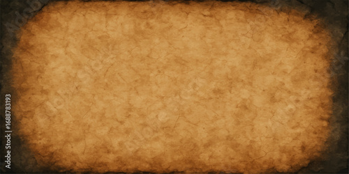 Old paper background with vintage film frame and aged textured parchment design