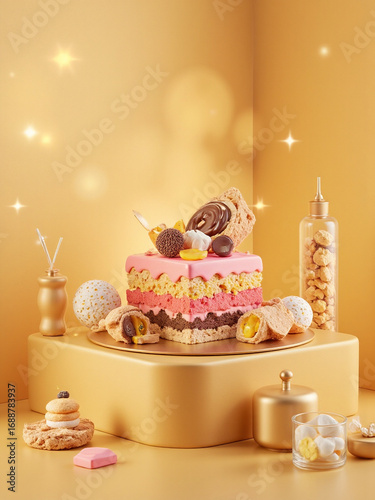 Colorful Celebration Cake Display