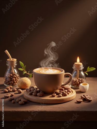 Cozy Cup of Coffee with Latte Art