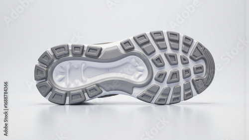 Bottom View of a Stylish Gray Sneaker