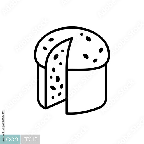Traditional Italian Panettone Holiday Bread Vector Icon