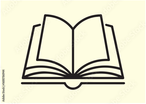 Open book Line art Vector design