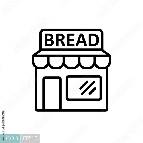 Classic Bakery or Bread Shop Storefront Icon