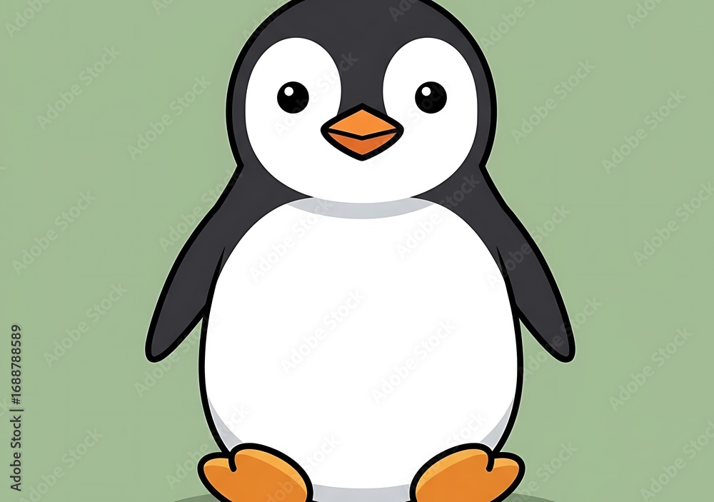 Obraz premium Charming Cartoon Penguin with a Friendly Expression for Child-Friendly Content