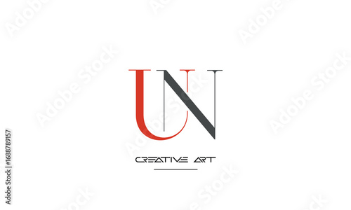 NU, UN, N, U abstract letters logo monogram