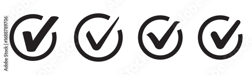 checkmark vector, checkmark icon set, approved symbol, checked checkbox mark, checkmark set, editable line.