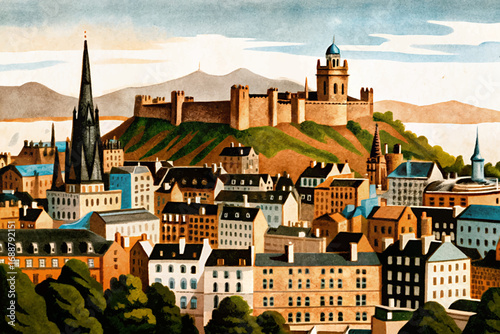 Edinburgh city, Edinburgh Castle, Royal Mile, Scottish culture, historic Europe landmark