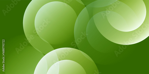 Abstract Green Circle Overlapping Background with Gradient Effect, Suit for banner, web, brochure, poster and presentation