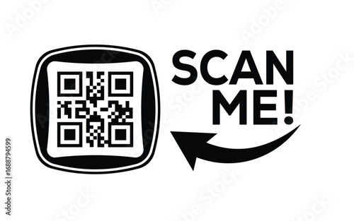 QR code scan icon set. Scan me frame. QR code scan for smartphone. QR code for mobile app, payment and identification. Vector illustration.