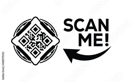 QR code scan icon set. Scan me frame. QR code scan for smartphone. QR code for mobile app, payment and identification. Vector illustration.