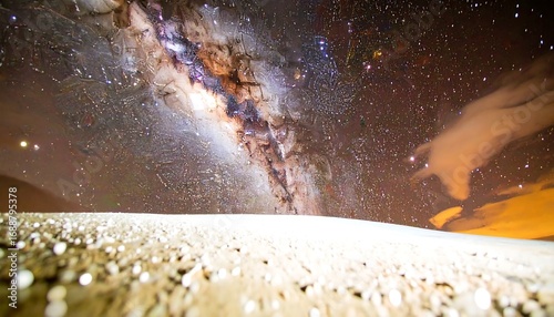 Vast Milky Way over a desert landscape