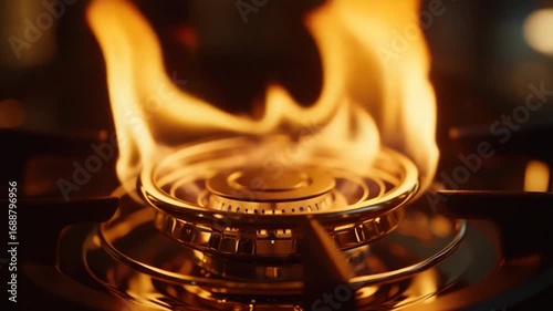 A detailed view of a stove burner, ideal for use in kitchen or appliance-related contexts