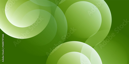 Abstract Green Circle Overlapping Background with Gradient Effect, Modern trendy design in vector illustration