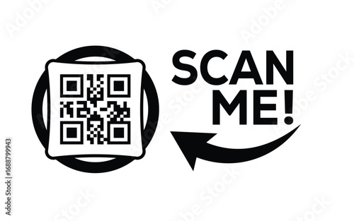QR code scan icon set. Scan me frame. QR code scan for smartphone. QR code for mobile app, payment and identification. Vector illustration.