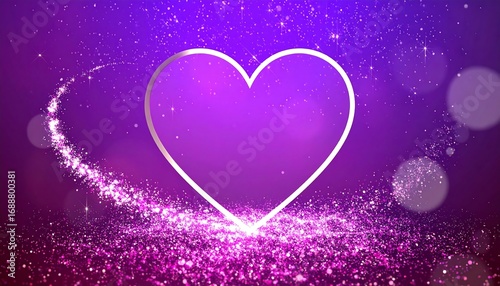 Abstract heart design with sparkling particles