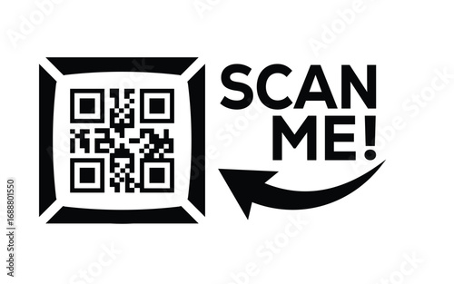 QR code scan icon set. Scan me frame. QR code scan for smartphone. QR code for mobile app, payment and identification. Vector illustration.