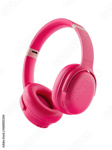 Vibrant Hot Pink Wireless Over-Ear Headphones on White Background