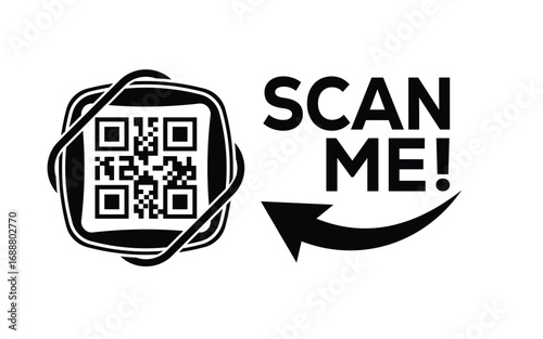 QR code scan icon set. Scan me frame. QR code scan for smartphone. QR code for mobile app, payment and identification. Vector illustration.