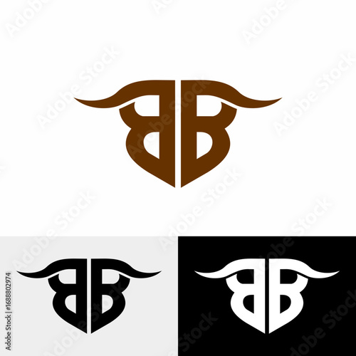 Bull's Head Initials "BB" or "B*
features a bold and modern illustration of a bull’s head