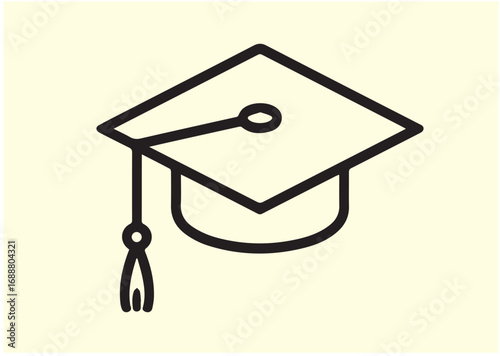Graduation cap Line art Vector design