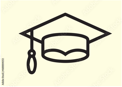 Graduation cap Line art Vector design