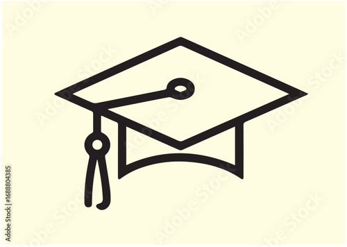 Graduation cap Line art Vector design