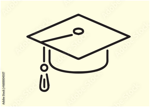 Graduation cap Line art Vector design