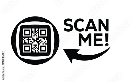 QR code scan icon set. Scan me frame. QR code scan for smartphone. QR code for mobile app, payment and identification. Vector illustration.