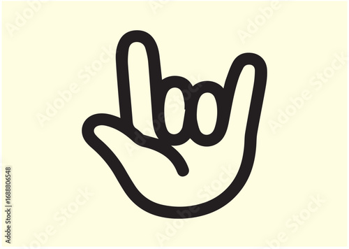Rock gesture Line art Vector design