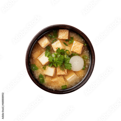 Delicious Bowl of Miso Soup with Tofu and Daikon