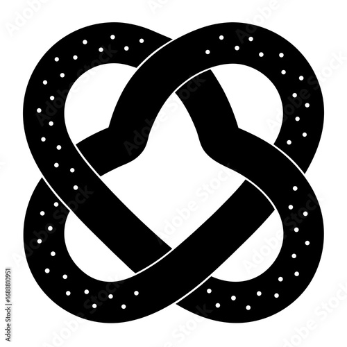 silhouette of a pretzel on white background