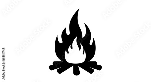 Ignite your designs with this bold bonfire illustration perfect for camping or outdoor themes
