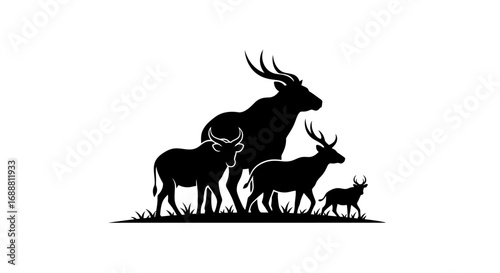 Vector Wildlife Animal Group Silhouettes

