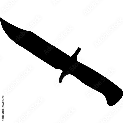 Black silhouette of bowie knife