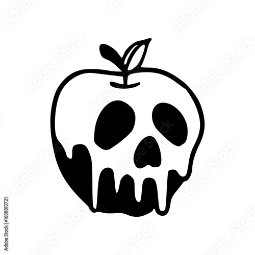 poisonous apple skull vector icon