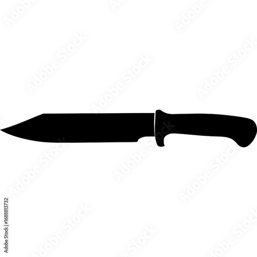 Black vector silhouette of seax