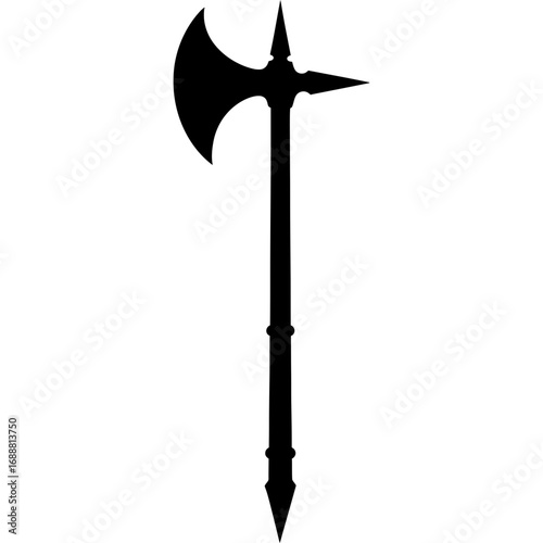 Black vector silhouette of poleaxe