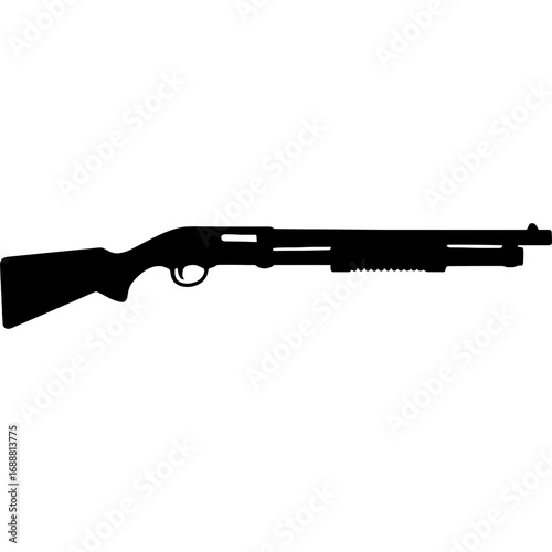 Black silhouette of pump-action shotgun