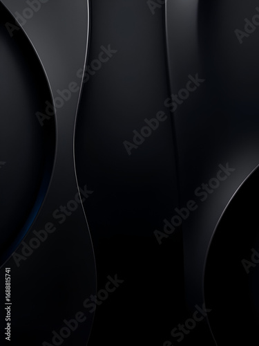 Sleek black and blue metal textures meld seamlessly in a modernistic background, Ai Generated.