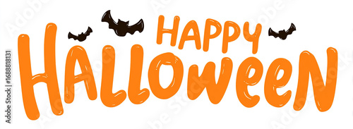 Happy Halloween greeting - Festive text design - Spooky holiday concept.