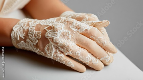 Delicate charm of lace gloves showcasing vintage elegance and feminine grace accessory