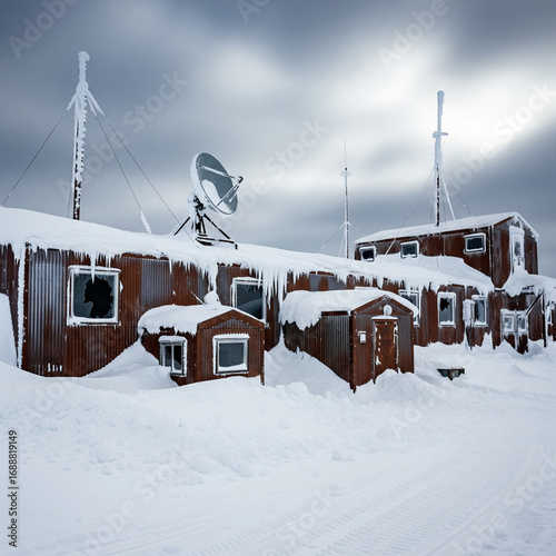 Abandoned Research Station in Ice
