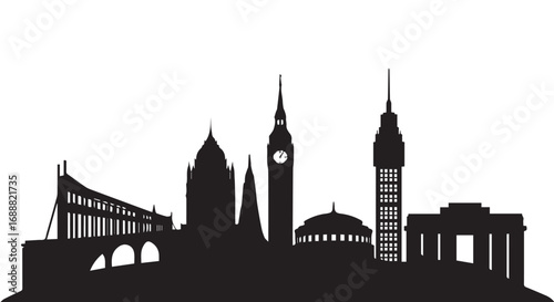 Vector London City Skyline Silhouette


