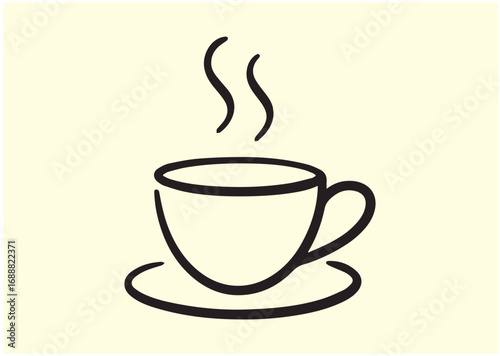 Coffee cup Line art Vector design
