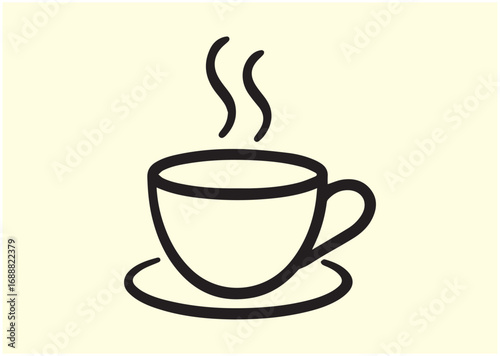 Coffee cup Line art Vector design