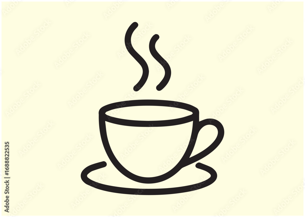 Obraz premium Coffee cup Line art Vector design