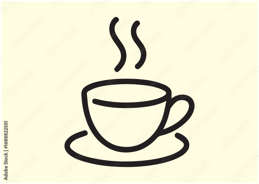 Obraz premium Coffee cup Line art Vector design