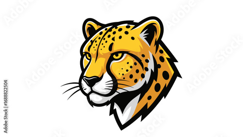 Cheetah Mascot Logo Illustration Fierce Wildlife Emblem for Sports and Design