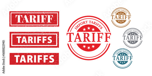 Tariff Stamp Collection: A comprehensive collection of tariff stamp graphics, meticulously designed, perfect for international trade and finance.
