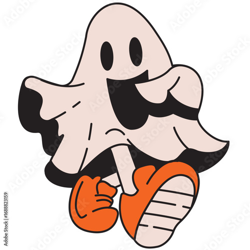 ghost walking cartoon